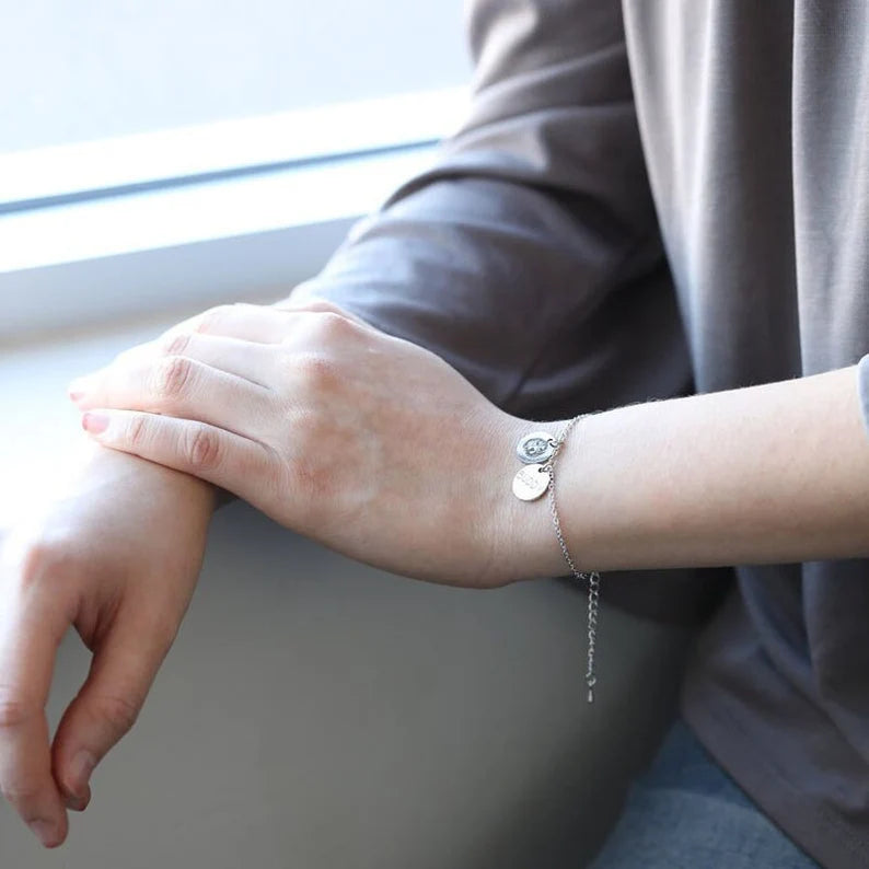 Kişiye Özel Resimli ve İsimli 2'li Bileklik | 925 Gümüş-petjew-kisiye-ozel-hatira-takilari