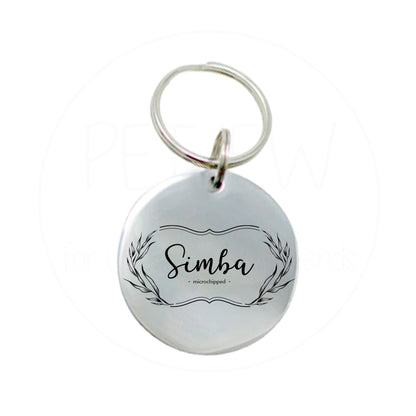 Çiçek Desenli ve İşlemeli Evcil Hayvan İsimlik | Kedi ve Köpek Künyesi-petjew-kisiye-ozel-hatira-takilari