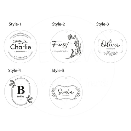 Çiçek Desenli ve İşlemeli Evcil Hayvan İsimlik | Kedi ve Köpek Künyesi-petjew-kisiye-ozel-hatira-takilari